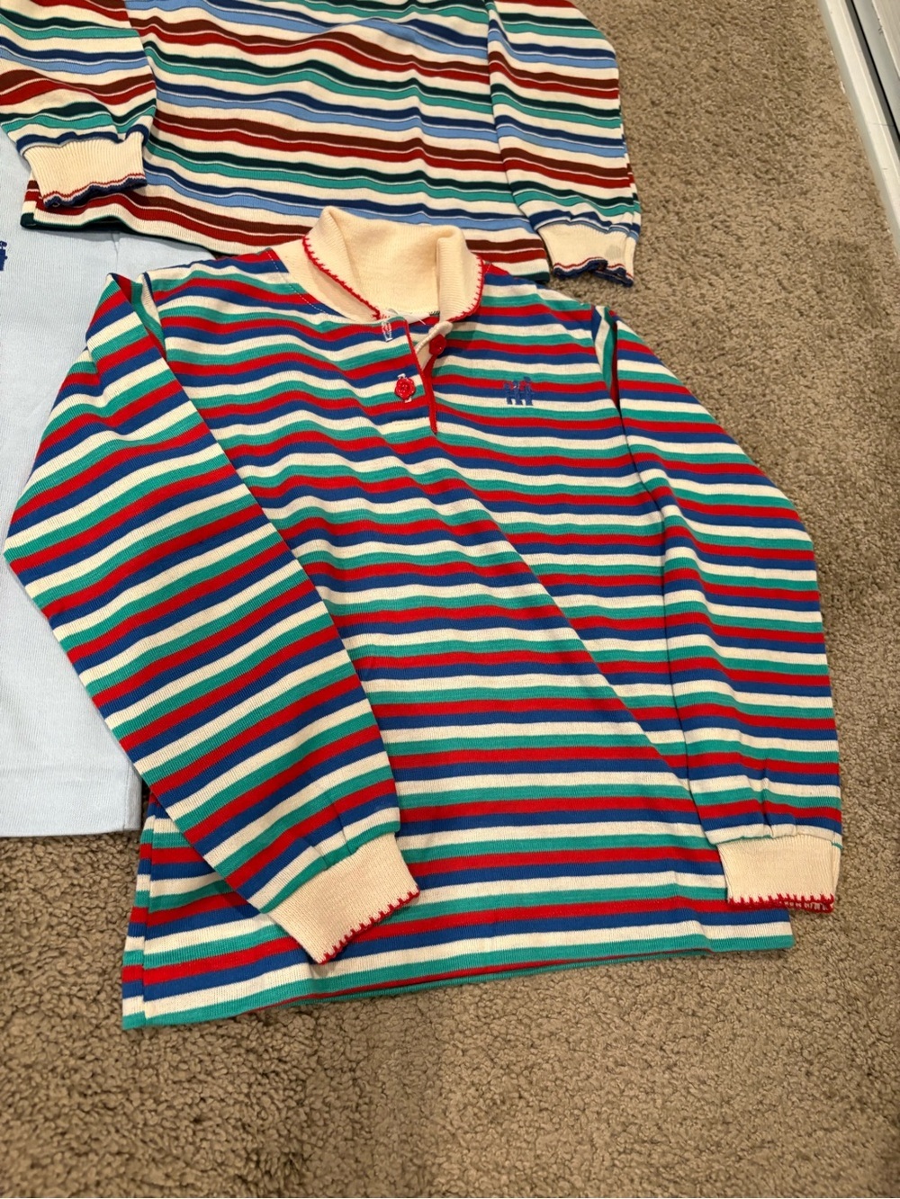 Vintage 1980s Health-Tex Girls Striped Long Sleeve Toddler Tops Size 6X USA - Picture 3 of 16